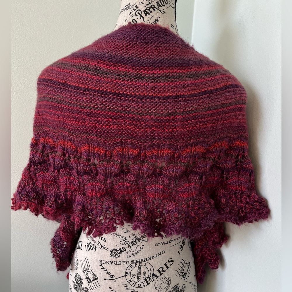 Elegant Burgundy Knit Wrap - Picture 7 of 15